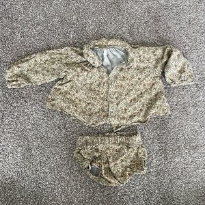 Rylee + Cru Floral Baby Set in Cream and Brown